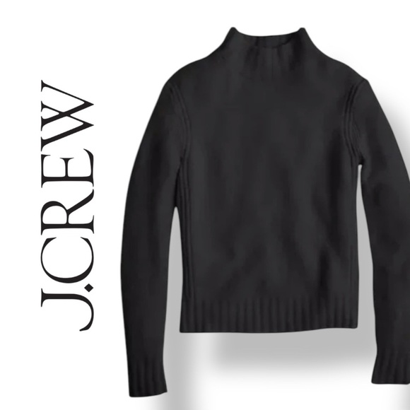 J Crew Merino Alpaca Blend Ribbed Mock Turtleneck Sweater Black Size XS - Picture 4 of 11